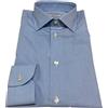 BRANCACCIO camicia uomo microquadro celeste/bianco 100% cotone DOPPIO RITORTO