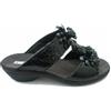 ENVAL SOFT SANDALI ENVAL SOFT DONNA CON ZEPPA PELLE NERO CHIUSURA CON STRAP MADE IN ITALY