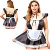 Costume French Maid Sexy Cameriera Nero Pizzo Bianco Cosplay Donna CURVY GIRL XL