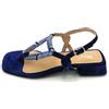 Woz 2965 sandalo infradito camoscio blu elettrico cinturino passamaneria t 2cm T