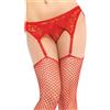 Leg Avenue / Music Legs 7707Q Set Lingerie Perizoma Reggicalze 4 Ganci Giarrettiere Pizzo ROSSO Curvy XL