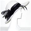 Cappello cerimonia elegante fascinator piume veletta mod3 bianco sposa art  D0609