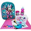 Disney Set Zainetto Scuola 3D Minnie Blu con Luce Led Porta Merenda Borraccia Asilo