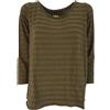 LABO.ART t-shirt donna a righe su tono girocollo art UOVO LICO MADE IN ITALY