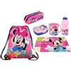 Disney Minnie Set Sacca Borsa Zaino Piatto Astuccio Portamerenda Borraccia Tazza