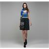 CUSTO BARCELONA woman dress "ARLENIS PATCH" knit denim embroidered size EU 34 XS