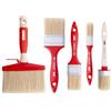 PENNELLIFICIO 2000 | Set di 5 Pennelli per Pittura, Fai da Te, Pennellese, Plafone, Pennello Ovalino, Kit per Verniciatura, Per Usi Generici e Piccoli Lavori - Made in Italy