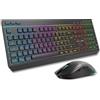 THE G-LAB Combo TUNGSTEN - Tastiera e Mouse Wireless Tripla Connessione 2.4GHz / Bluetooth/USB - Tastiera Gaming ITALIANA, RGB e Macro Custom - Mouse Gaming Wireless 6400 DPI - PC / PS4 / PS5 / XBOX