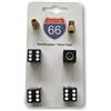 KUSTOM66 Set di 4 tappi per valvole + 2 adattatori per bicicletta - cubi neri - adatti per ogni auto, moto e bicicletta