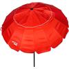 AKTIVE 62275 Ombrellone da spiaggia anti vento pieghevole crema Ø240 cm, inclinabile, con protezione UV 50, paravento spiaggia, ombrellone grande, parasole da spiaggia, ombrelloni da spiaggia, rosso,