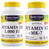 Healthy Origins Vitamina D3 5000 IU ui 360 Softgels + K2 as MK7 100 mcg 180 Caps