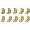 Amig - Pacco da 10 Angoli Piani per Strutture in Legno | Supporti Angolari a 90 gradi | Squadrette di Montaggio | Fissaggio per Mobili, Armadi o Tavoli | Acciaio | Colore Oro | 60 x 50 x 2.2 mm