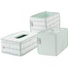 roba Set Organizer Happy Cloud - 3 Pezzi - 2 Scatole per Pannolini e Accessori - 1 Scatola per Salviette Umidificate - per Cameretta dei Bambini - Materiali Controllati e Certificati - Verde