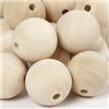 Creativ Perline di legno, D: 30 mm, dimensione del foro 5 mm, 50 pezzi