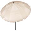 AKTIVE 62275 Ombrellone da spiaggia anti vento pieghevole crema Ø240 cm, inclinabile, con protezione UV 50, paravento spiaggia, ombrellone grande, parasole da spiaggia, ombrelloni da spiaggia, crema,