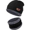 Cappello Cuffia Uomo/Donna Berretto Zuccotto Caldo Autunno Inverno con Sciarpa