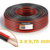 NEDIS MATASSA CAVO AUDIO PIATTINA 100 MT. 2x0,75 mm BOBINA CCA rosso nero ALTOPARLANTI