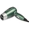G3 Ferrari G30051 Asciugacapelli da Viaggio Figaro, 1500 W, Manico Pieghevole, 2 Velocità, 2 Temperature, Passacavo con appendino, Verde