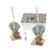 Publilancio srl 4 PZ Profumatore mongolfiera celeste con Orsetto corona BOMBONIERA 0X37