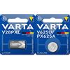 VARTA V28PXL, 6231101401, Batteria Litio Fotografica, 6 Volts, Diametro 13mm, Altezza 25,1mm, 170 mAh & V625U - LR9 - EPX 625 - PX625 - KA625, 4626101401, Batteria a Bottone Alcalina