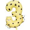 subitodisponibile Palloncino FOIL MYLAR numero 3 a forma di GHEPARDO 68x98 cm 1BQ3