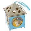 Subitodisponibile 12 PZ BABY LED casetta legno CELESTE con luce led 7x9 cm BOMBONIERA 08BS