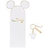 Subitodisponibile DISNEY MICKEY Portachiavi Topolino bianco oro in busta regalo BOMBONIERA 12LG