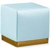 Subitodisponibile 10X LINO AZZURRO Scatola FLEUR portaconfetti 9X9X9 cm BOMBONIERA 177Z