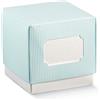 Subitodisponibile 20 PEZZI MILLE RIGHE CELESTE Scatola FLEUR portaconfetti 9X9X9 cm con ta 0LEX