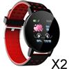 2X Orologio Da Polso Bluetooth Smart Watch Per IPhone IOS / Samsung Android Red