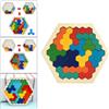 Di legno Esagonale Tangram Puzzle Di 3D Indovinelli Giochi Da Tavolo Gioco