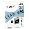 emtec Micro SD XC 64GB EMTEC +Adapter CL10 CLASSIC Blister sdxc extended capacity