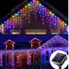 Partenopea Tenda luminosa natalizia luci di Natale con 168 LED da 4.5 mt a ricarica solare