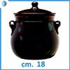 COLI Casseruola pentola tegame in terracotta argilla bombata con coperchio cm. 18