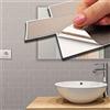Walplus - Adesivo piatto per piastrelle da parete, 28,5 x 14 cm, 36 pezzi, colore: grigio Harbor
