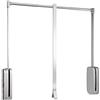 Emuca Asta Appendiabiti Basculante, Appendiabiti apribile per Armadio/Guardaroba, Larghezza Regolabile 830-1150 mm, Finitura cromata