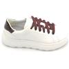 Geox EC4.1B sneaker pelle bianca bordeaux fondo gomma sferica 3/4