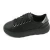 Geox EC4.1B sneaker pelle nera-peltro fondo gomma sferica 3/4