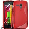 yagmur_zamani Custodia per Motorola Moto G Premium inclusa pellicola protettiva e panno per lucidatura, 2 penne capacitive stilo multicolori (rosso)