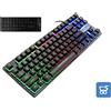 Rainbow Tastiera Meccanica Cablata USB da Gaming Retroilluminata QUERTY 87 Tasti RGB K16