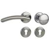 Alpertec Oro porta Alpertec - R in ottone cromato/cromo satinato per casa un corridoio porte NP DIN destra pulsante set maniglia porta guarnizioni, 32965243
