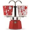 Bialetti Set Caffettiera Moka Mini Express da Due Tazze + 2 Bicchieri