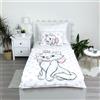 Disney Aristogatti Minou Set Lettino Culla 100x135cm Copripiumino Federa Cotone Disney