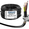 EBROM Tubo Flessibile in Plastica Rotondo, Cavo LED e di Alimentazione H03VV-F 4 x 0,75 mm², Nero, Lunghezze Fino a 250 Metri in Incrementi di 5 m, 4G0,75