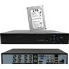 RVT DVR NVR 8 canali 2 MP AHD CVI TVI CVBS IP BNC ibrido Onvif HDD opzionale