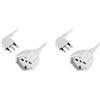 Electraline 46106 Prolunga 3 mt Spina 16A e Presa polivalente (schuko +10/16A), Bianco-Sezione Cavo 3G1,5 mm (Confezione da 2)