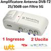 FTE MAXITAL AMPLIFICATORE ANTENNA TV DVB-T2 ALIMENTATO DI LINEA DA INTERNO 2 OUT 30dB