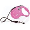 flexi New Classic Guinzaglio Retrattile per Cani, 3 m, Extra Piccolo, Blu, Nylon, Rosa, Small-10 Feet(Tape)