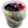 Pracht Creatives Hobby 0855-133 Miscela di perline in legno in un secchio, 210 g in varie forme e colori, per creare collane, braccialetti e altri gioielli.