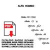 Catalogo ricambi Alfa Romeo ALFETTA GT GTV 2000 1.6 1.8 2 Manuale parti esplosi